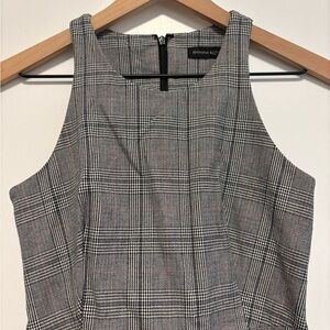 Banana Republic Black and White Plaid Sleeveless Top